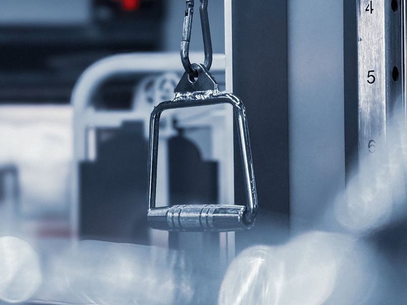 Close up of gym equipment in a modern training center